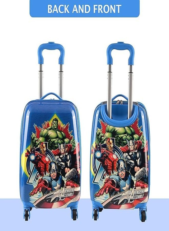 هومستيك حقائب سفر للأطفال من هومستيك، مصنوعة من البولي كربونات والبلاستيك ABS، مقاس 16 بوصة، للبنات والأولاد، مزودة بعجلات دوارة 360 درجة | حقيبة سفر صلبة للأطفال | DTB2010، أفنجرز - أزرق - Image 5